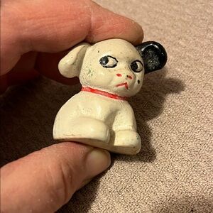 Hand-Painted Ceramic Puppy Figurine in Cast iron possibly Hubley Fido